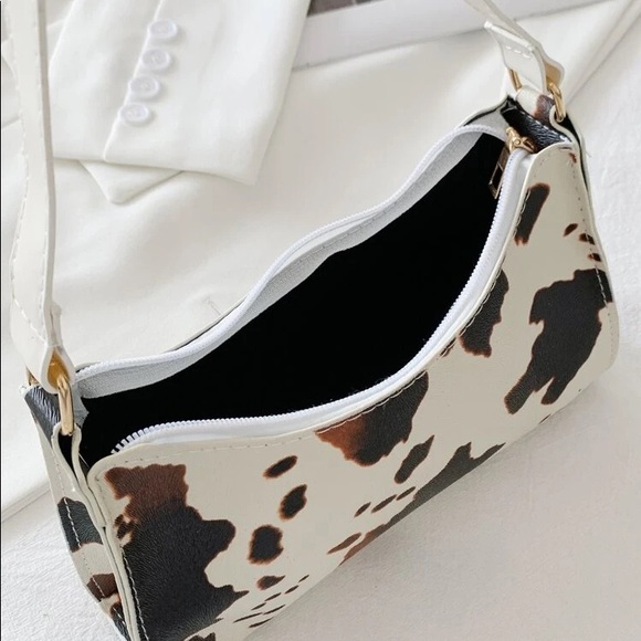 Cow Print Baguette Bag - Picture 5 of 8